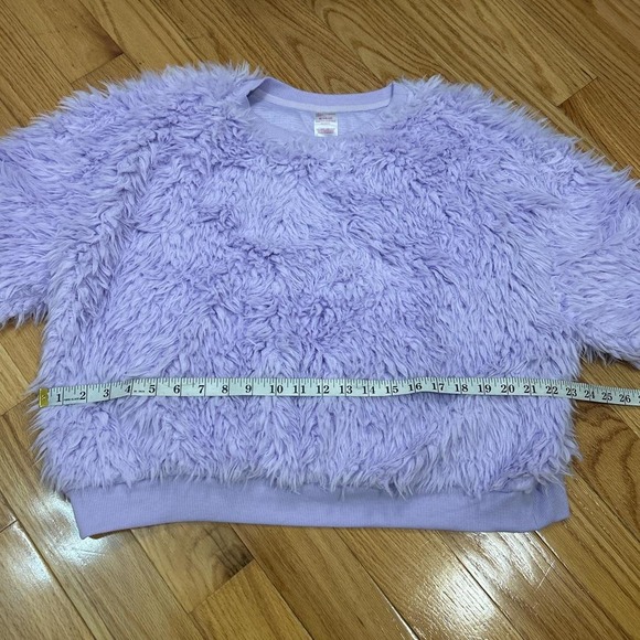 Pastel purple fuzzy teddy bear sweater size XL - Picture 3 of 4